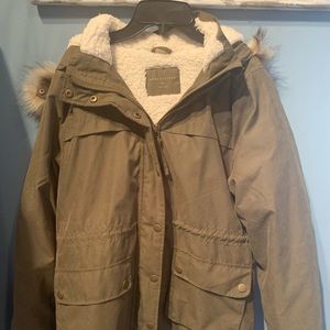 Aeropostale Womens Green Hooded Parka Size Medium